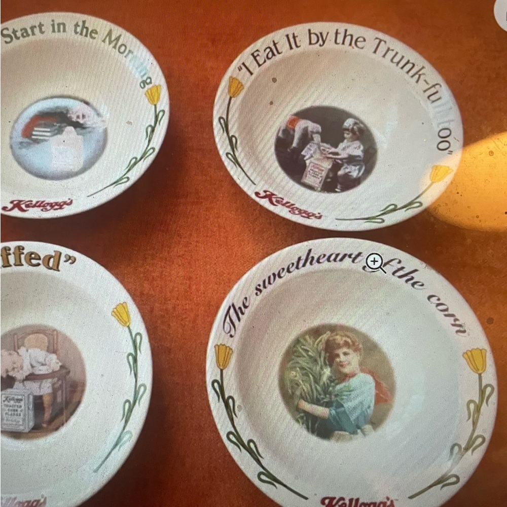Set of 4 Vintage style Kellogg’s Cereal Bowls